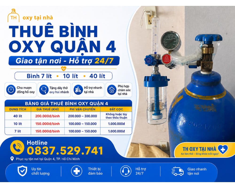 Bảng giá thuê bình oxy quận 4