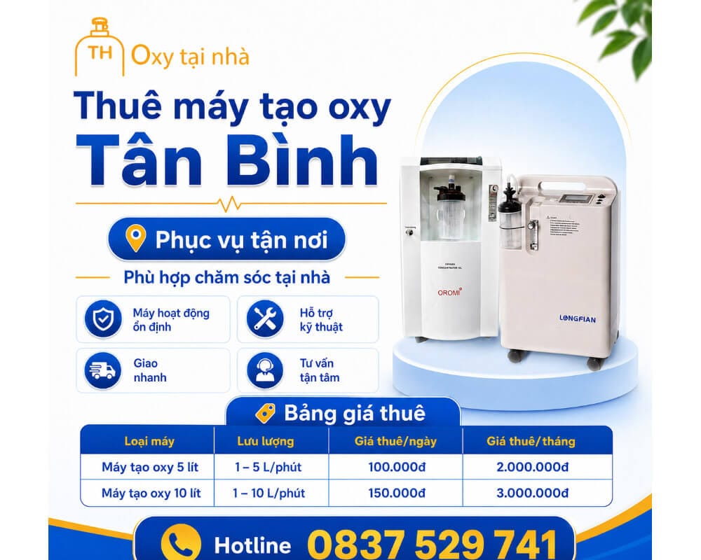 Bảng giá thuê máy tạo oxy quận Tân Bình