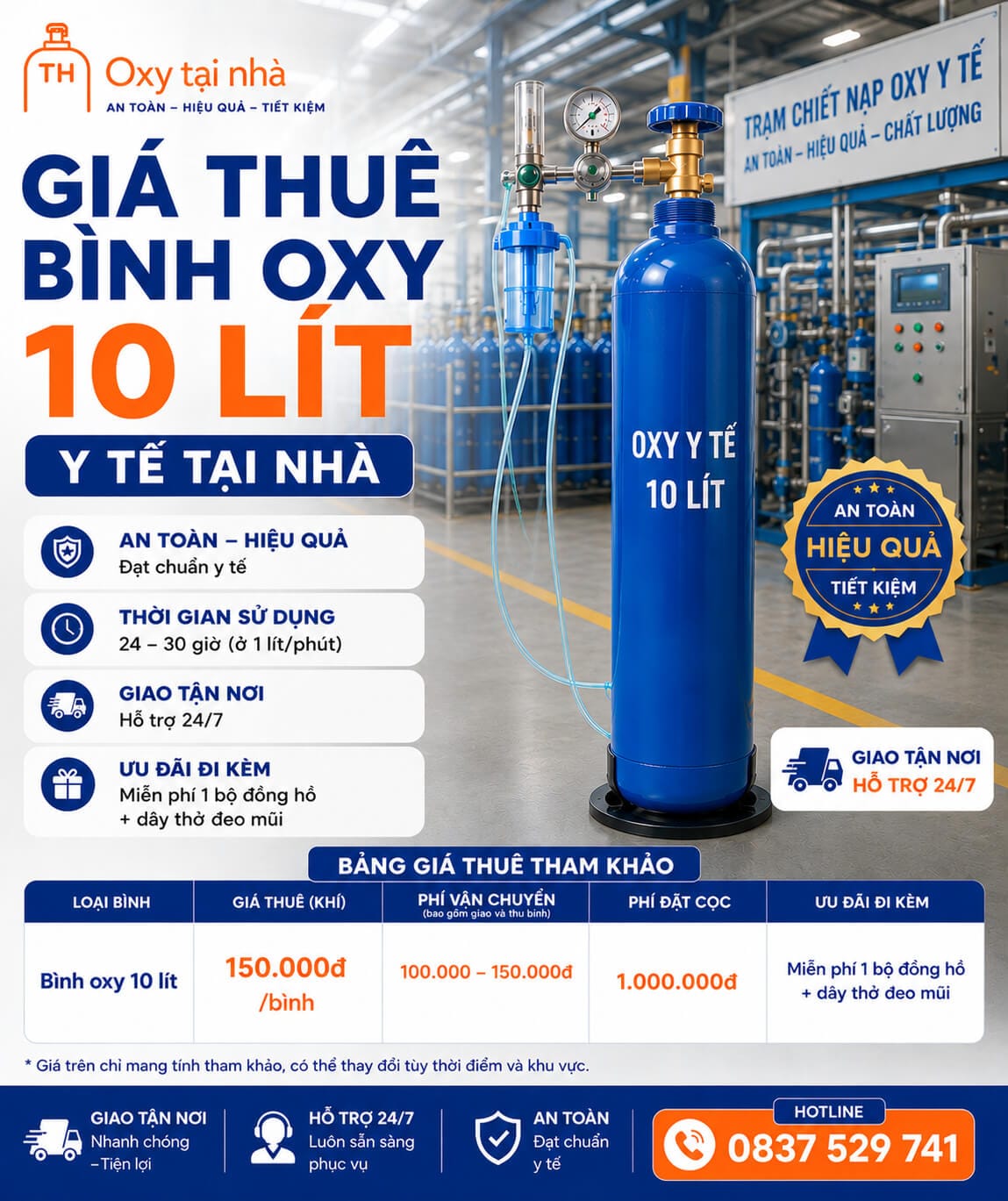 Bình oxy 10 lít trang chủ