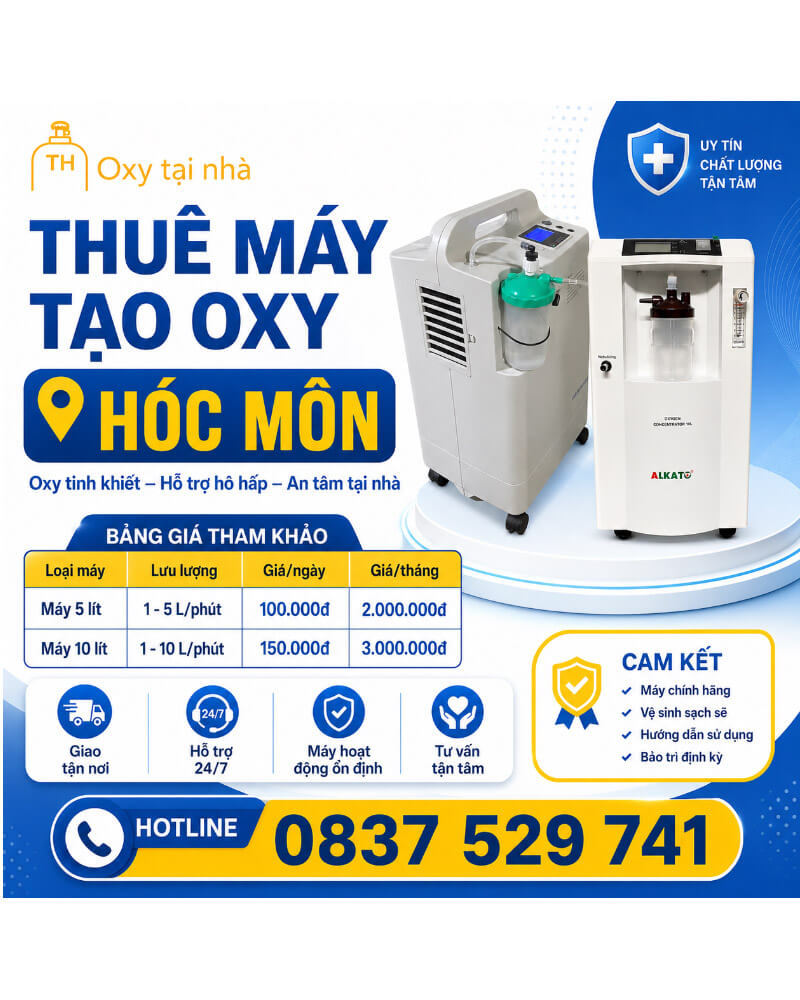 Thuê máy tạo oxy Hóc Môn tại nhà