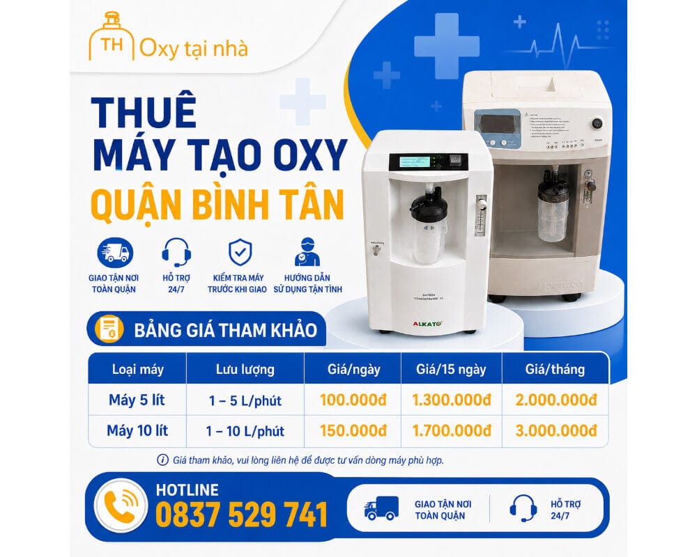 Thuê máy tạo oxy quận Bình Tân với đa dạng loại hình thuê