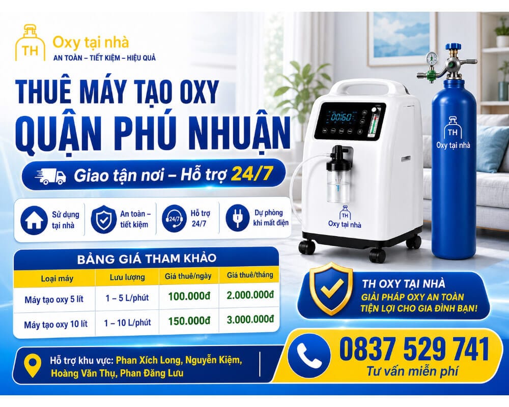 Thuê máy tạo oxy quận Phú Nhuận tại nhà