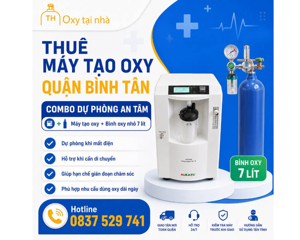 Thuê máy tạo oxy và bình oxy dự phòng tại Bình Tân